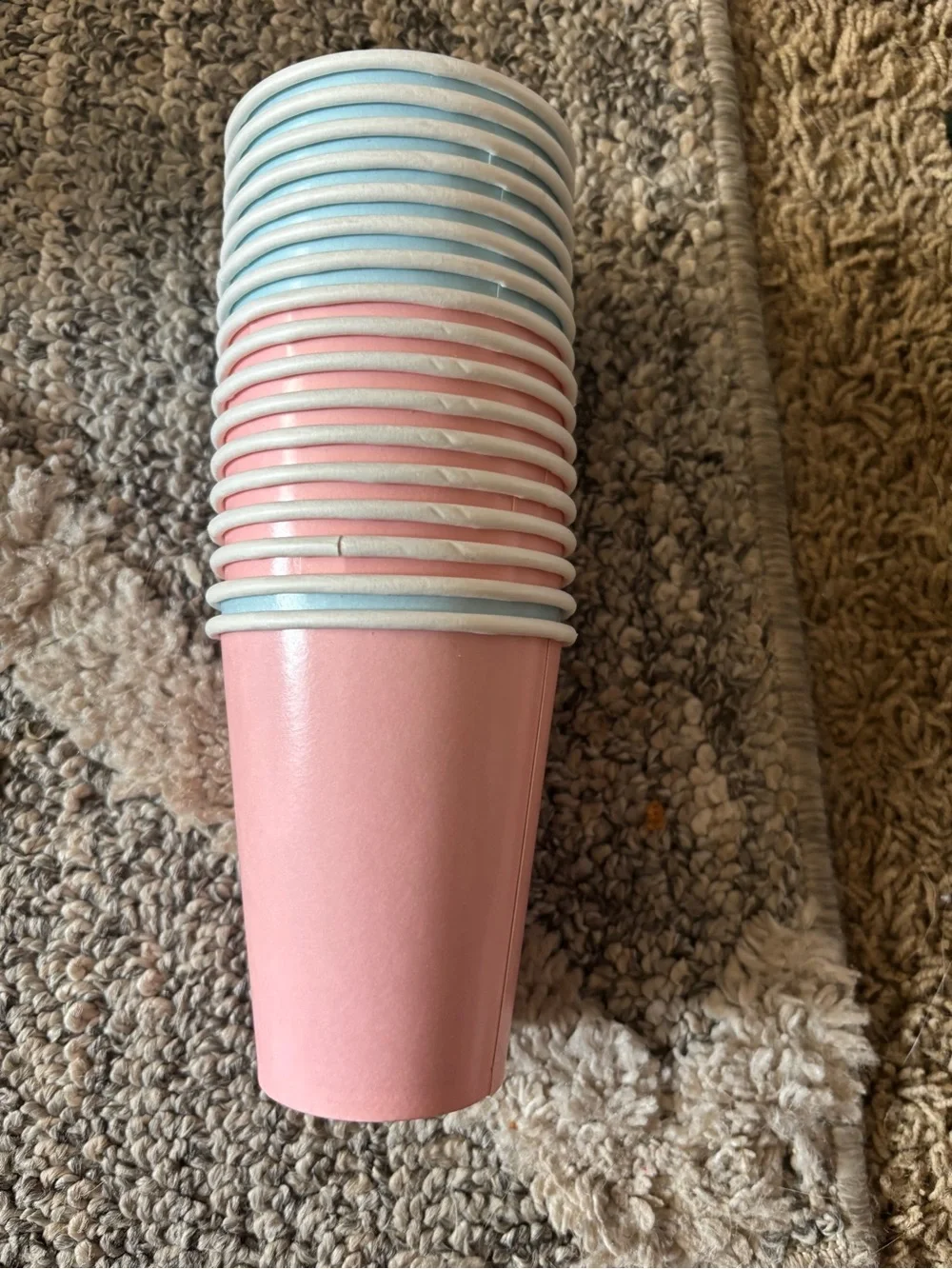 Pastel Pink and Light Blue Disposable Party Cups - Baby Shower Tableware